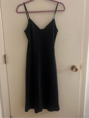 Aritzia Wilfred Black Slip Midi Dress
